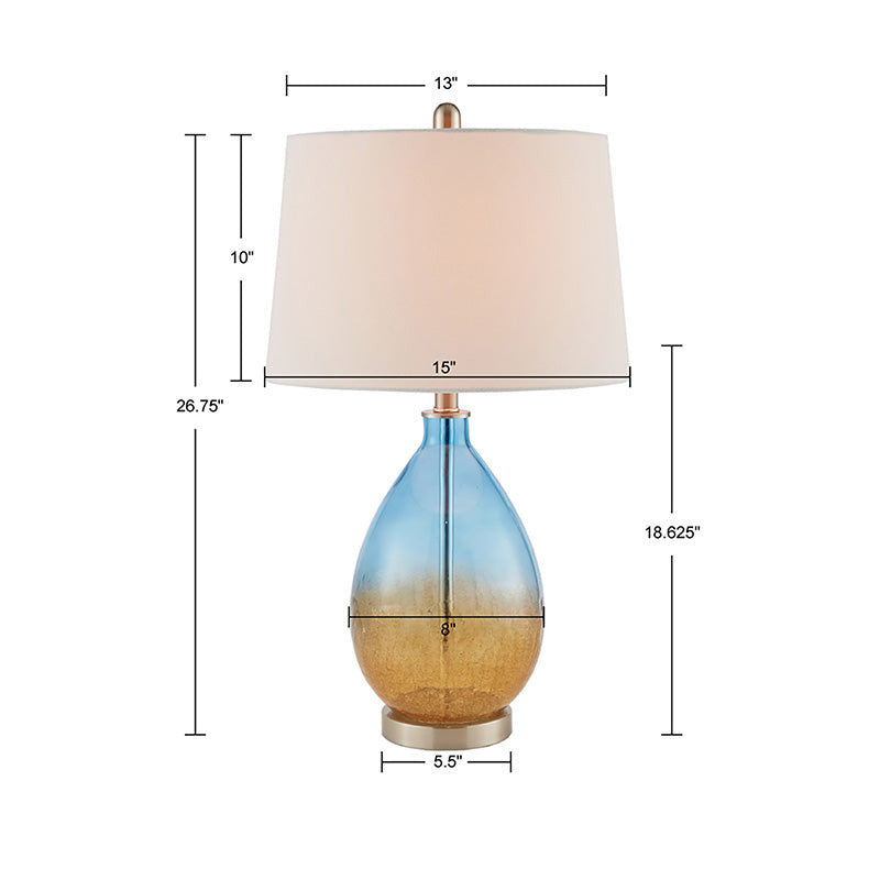 Blue Cortina Ombre Glass Iron Table Lamp