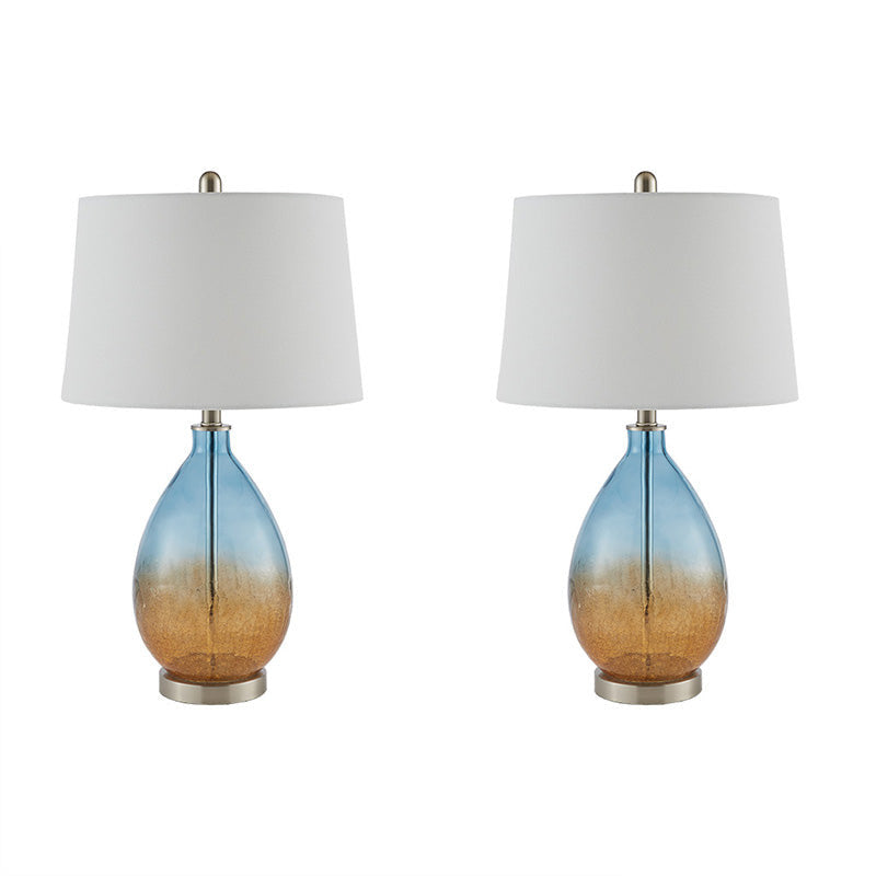 Blue Cortina Ombre Glass Iron Table Lamp