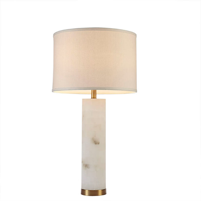 Luxury Alabaster Table Lamp in White & Gold Base