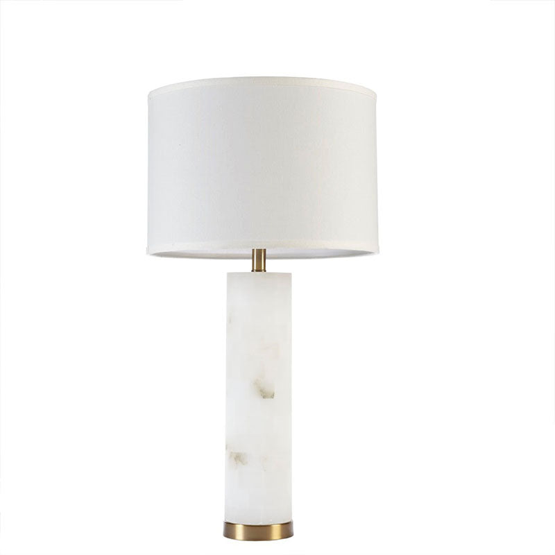 Luxury Alabaster Table Lamp in White & Gold Base