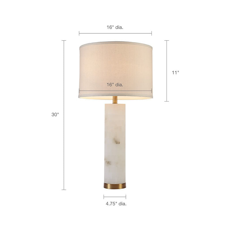 Luxury Alabaster Table Lamp in White & Gold Base