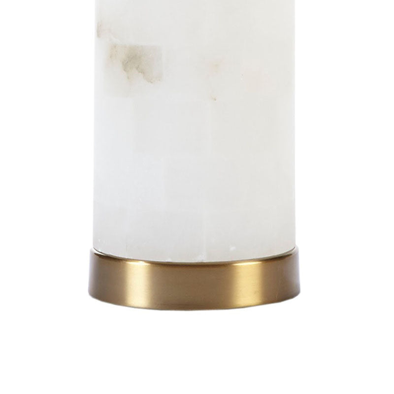 Luxury Alabaster Table Lamp in White & Gold Base