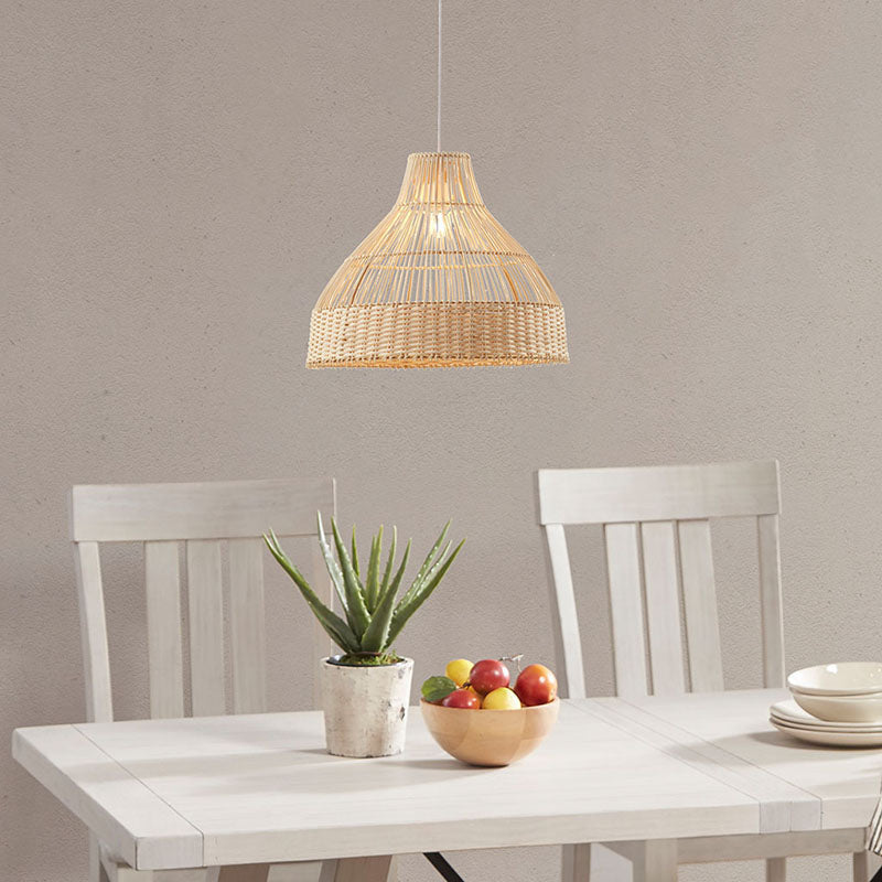 Wren Bell Shaped Bamboo Pendant Light