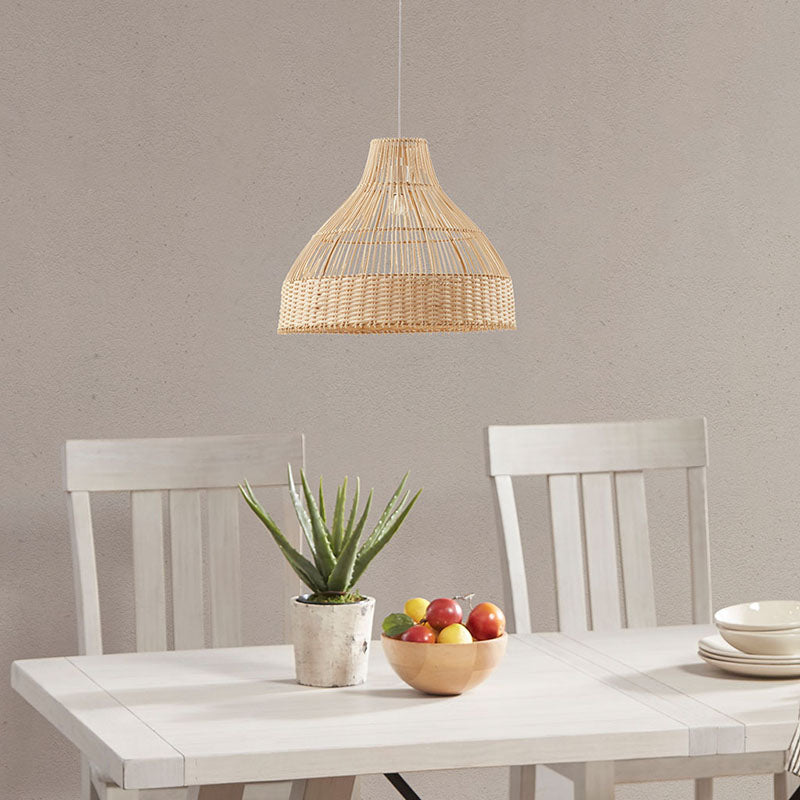 Wren Bell Shaped Bamboo Pendant Light