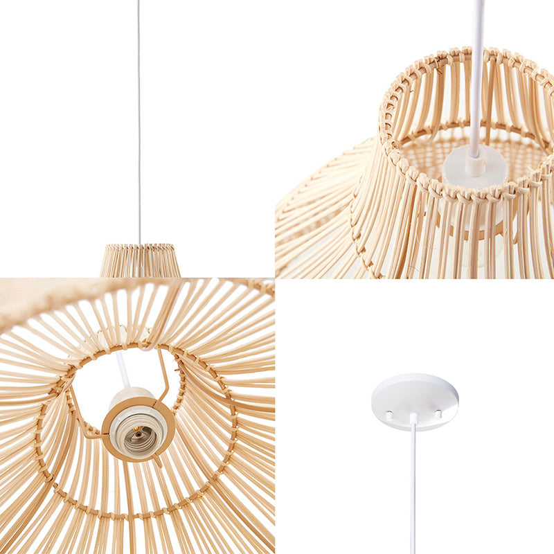 Wren Bell Shaped Bamboo Pendant Light