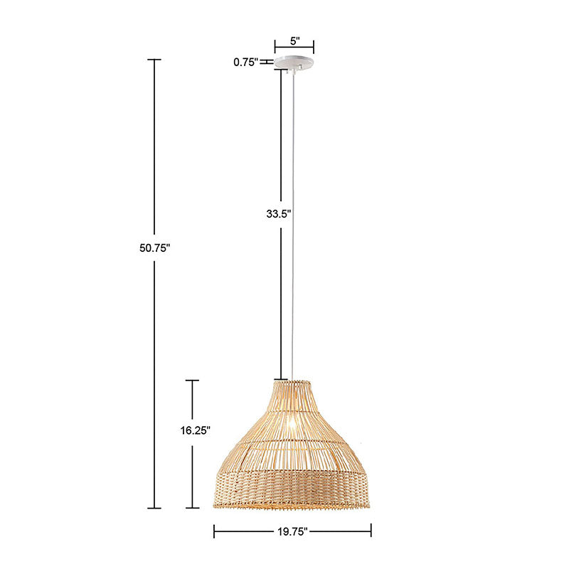 Wren Bell Shaped Bamboo Pendant Light