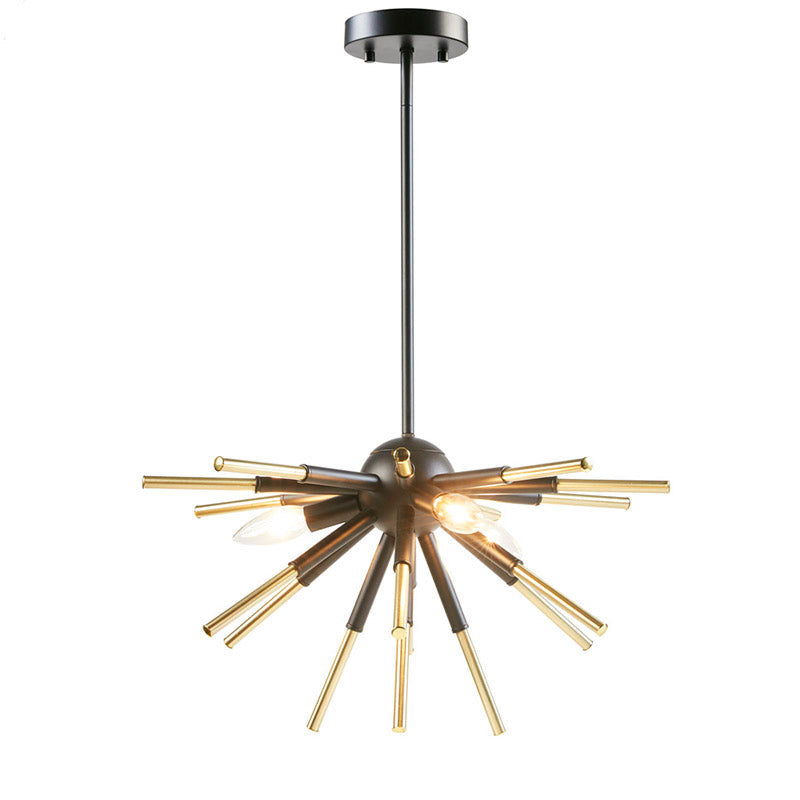 Ely 3-Light Spiked Chandelier in Gold and Matte Black