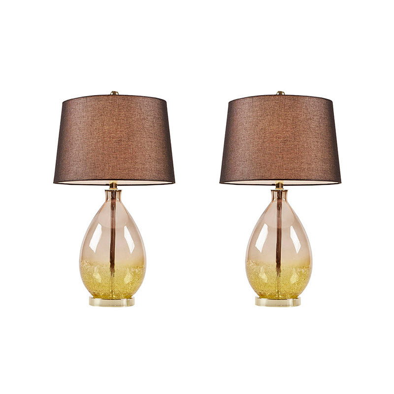 Gold Cortina Ombre Glass Fabric Shade Iron Table Lamp