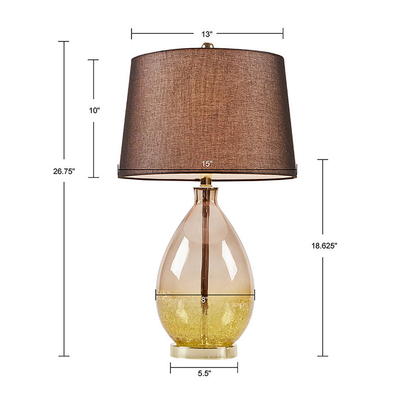 Gold Cortina Ombre Glass Fabric Shade Iron Table Lamp