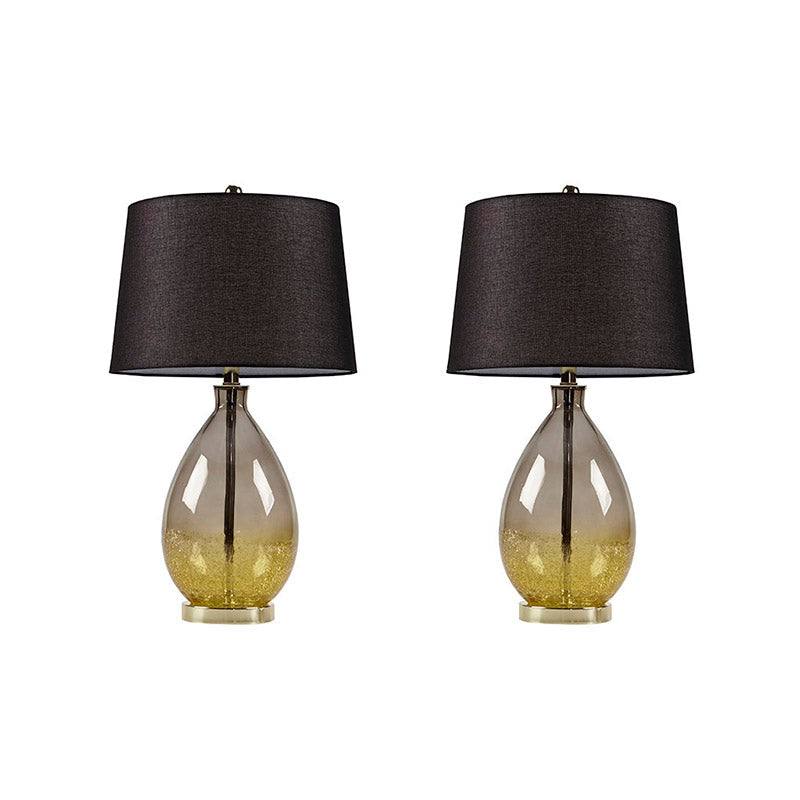 Gold Cortina Ombre Glass Fabric Shade Iron Table Lamp