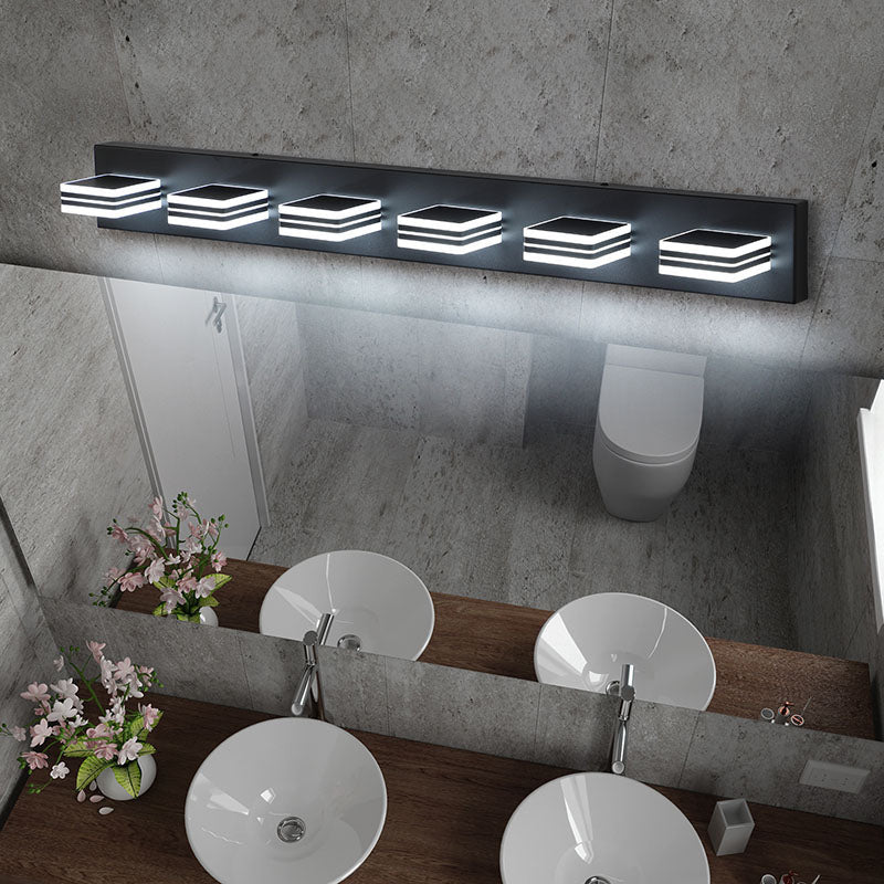 Modern Black Acrylic 6-Lights - Bathroom Vanity LED Lights