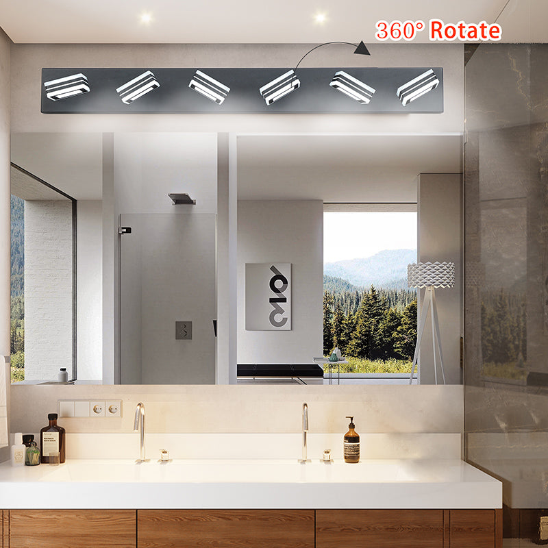 Modern Black Acrylic 6-Lights - Bathroom Vanity LED Lights