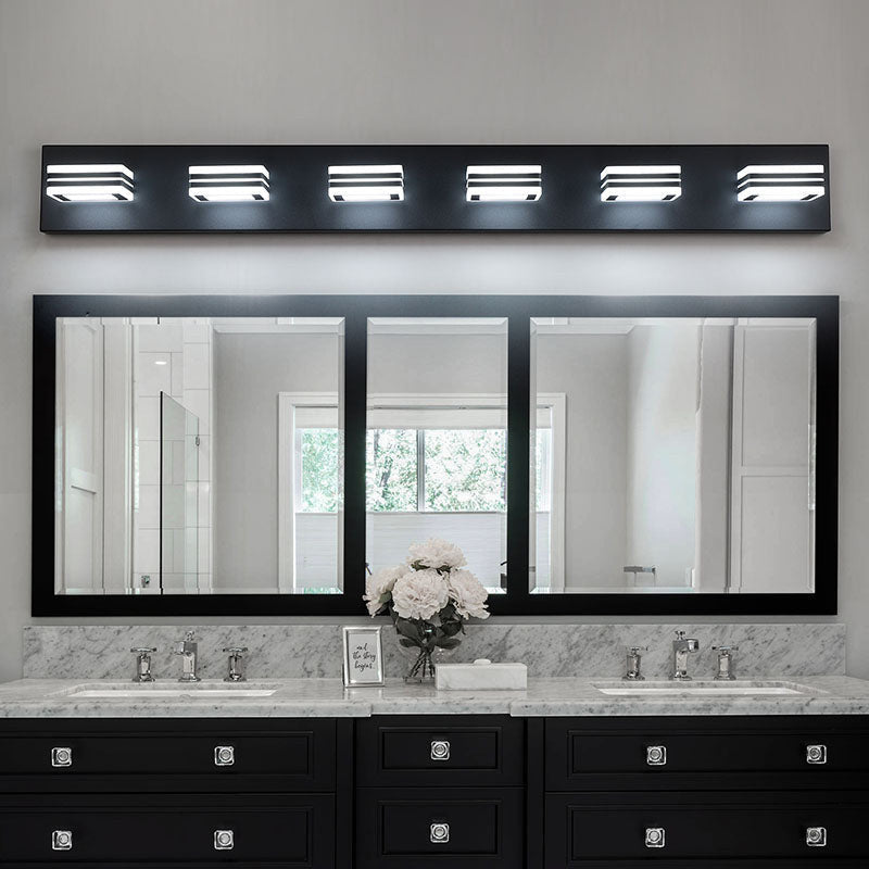 Modern Black Acrylic 6-Lights - Bathroom Vanity LED Lights