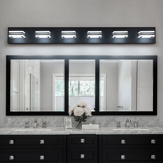 Modern Black Acrylic 6-Lights - Bathroom Vanity LED Lights