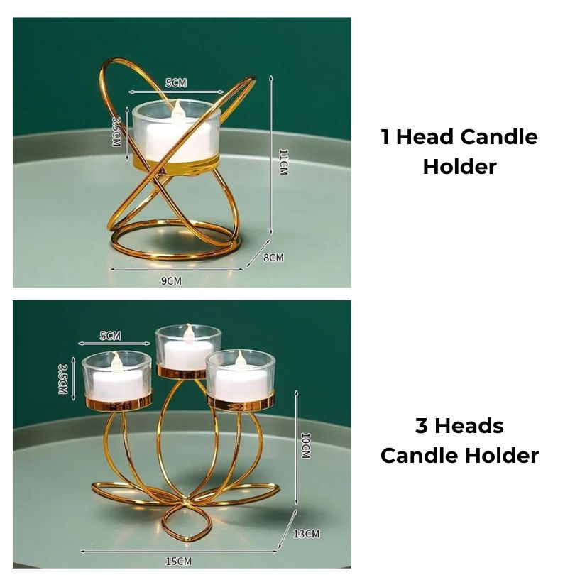 Modern Dinner Table Gold Candlestick Holder