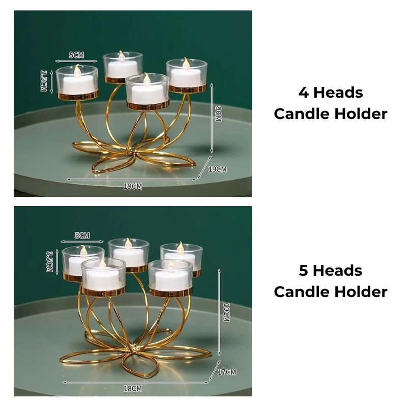 Modern Dinner Table Gold Candlestick Holder