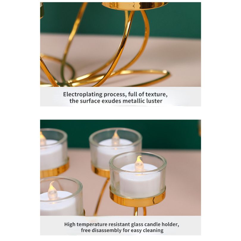 Modern Dinner Table Gold Candlestick Holder