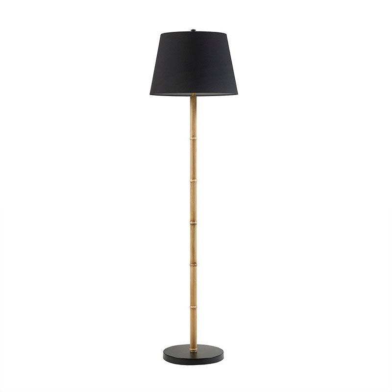 Nordic Black & Natural Metal Bamboo Floor Lamp