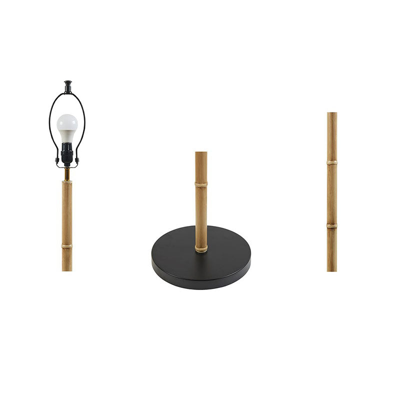 Nordic Black & Natural Metal Bamboo Floor Lamp