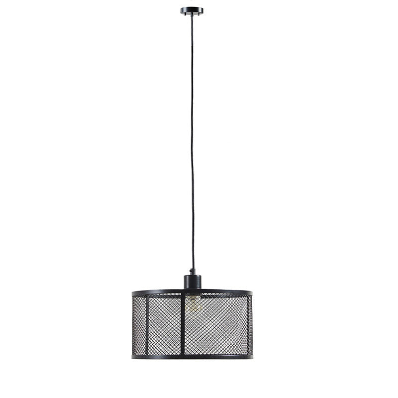 Black Drum Mesh Metal Pendant Light