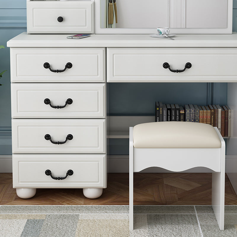 White Makeup Vanity Table with Mirror