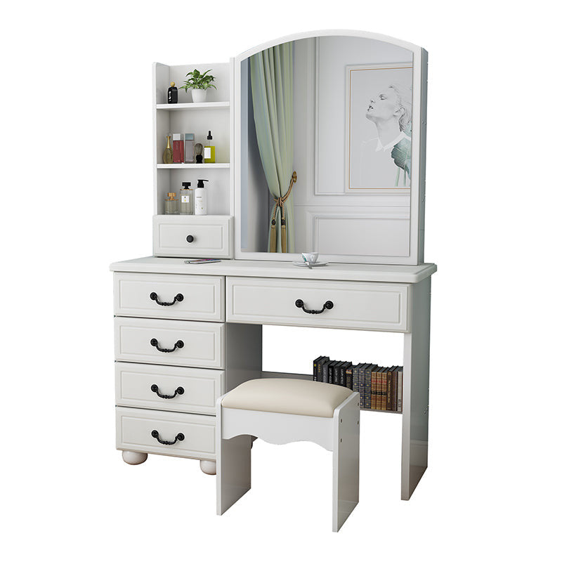 White Makeup Vanity Table with Mirror