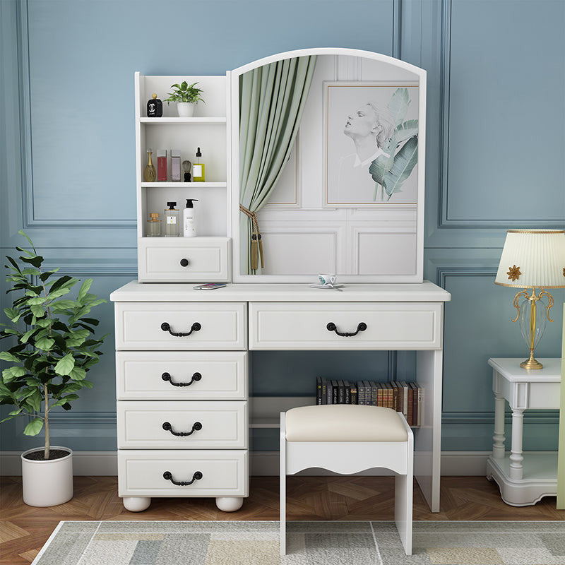 White Makeup Vanity Table with Mirror