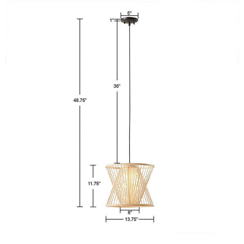 Cylindrical Shape Pendant Light with Adjustable Cord