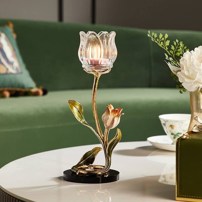 Light Luxury Enamel Tulip Candle Holder