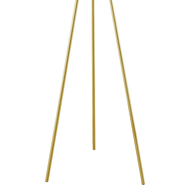 Modern Gold Metal Tripod Floor Lamp with Glass Shade