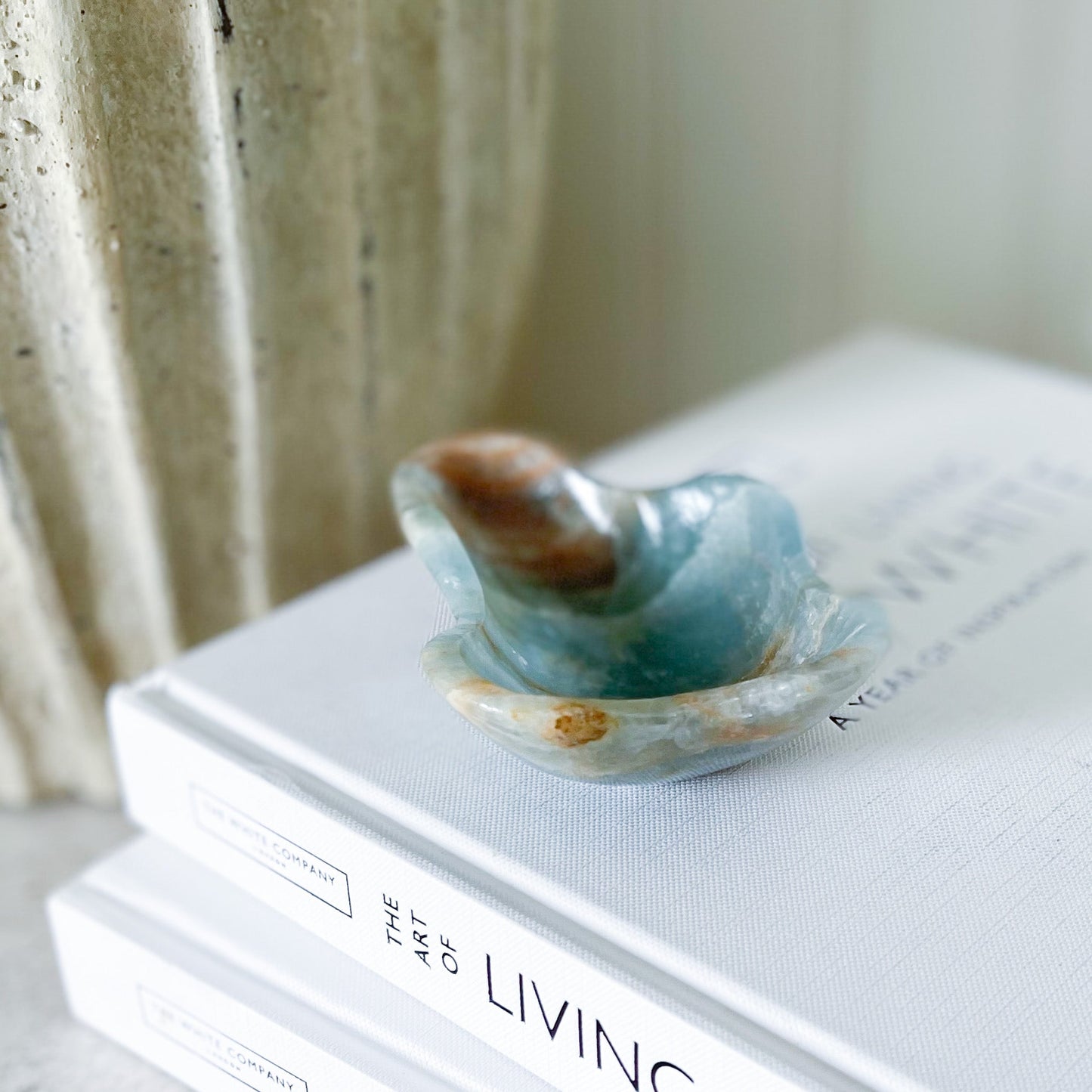 Small Hand Carved Blue Onyx Dish