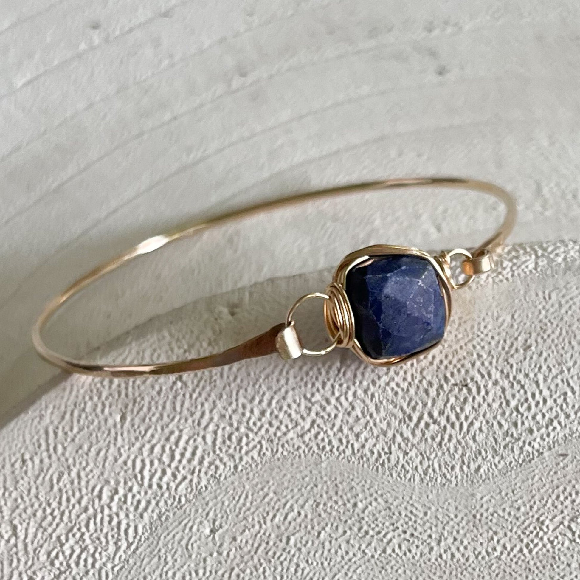 Lapis Gemstone Bracelet, Gold Lapis Bracelet, Handmade Bracelet, Lapis Crystal Jewelry