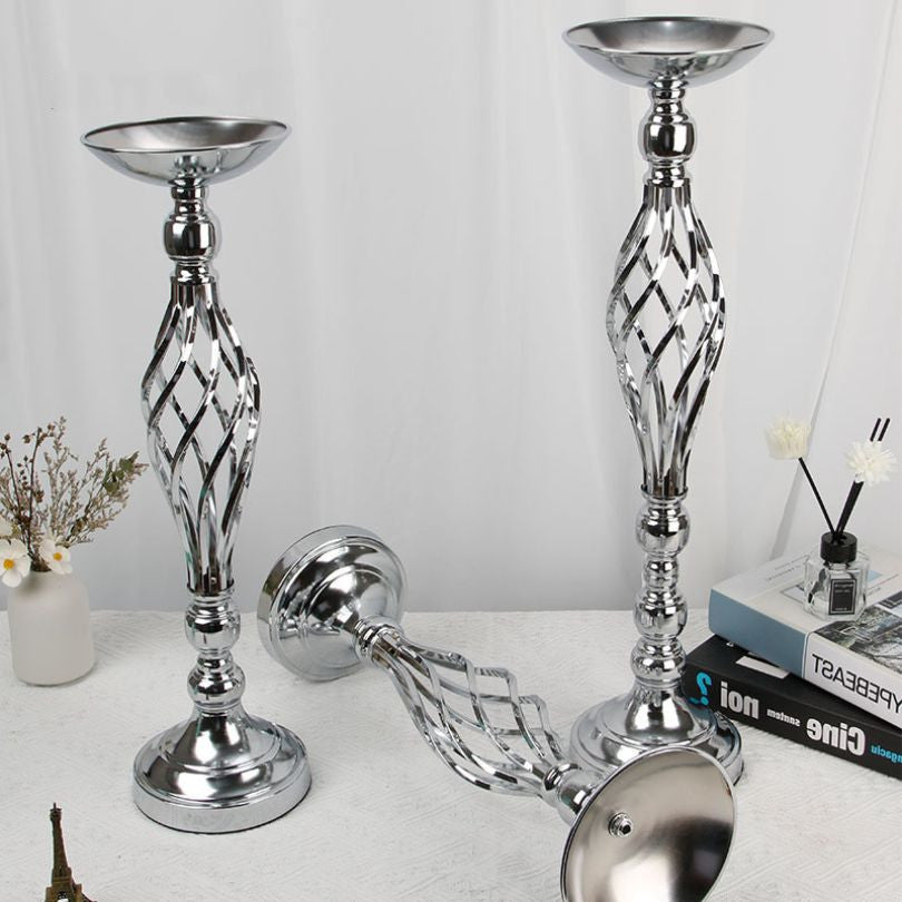 Modern Wedding Centerpiece Metal Flower and Candle Holder