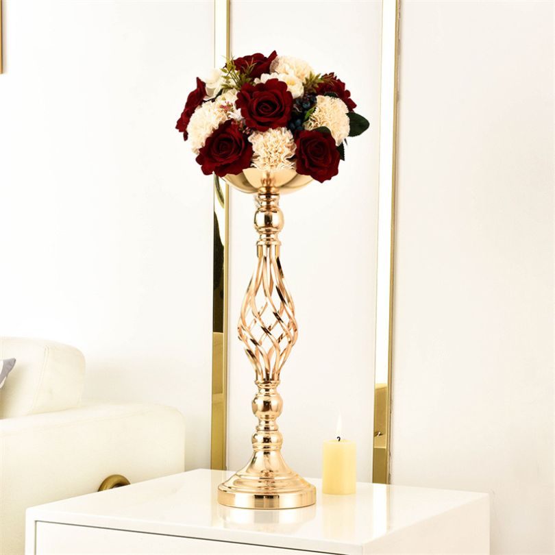 Modern Wedding Centerpiece Metal Flower and Candle Holder