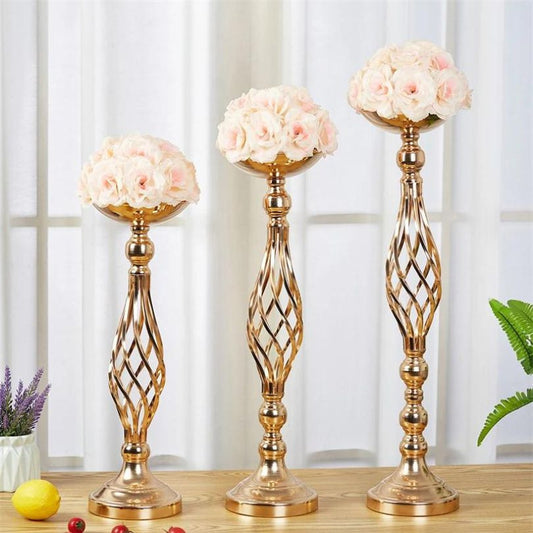 Modern Wedding Centerpiece Metal Flower and Candle Holder