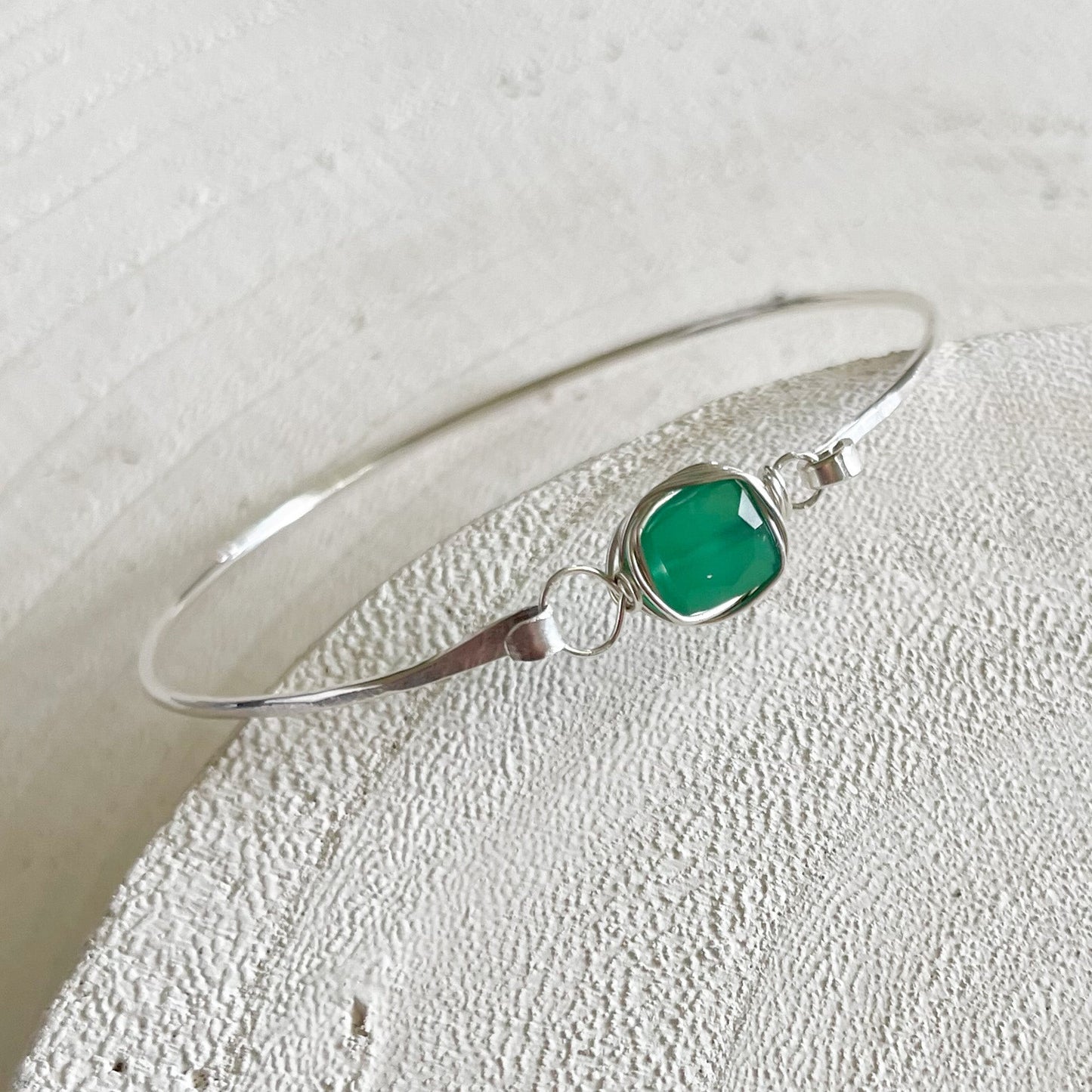 Green Onyx Sterling Silver Bracelet, Green Crystal Jewlery, Buyy Crystal Jewelry OKC