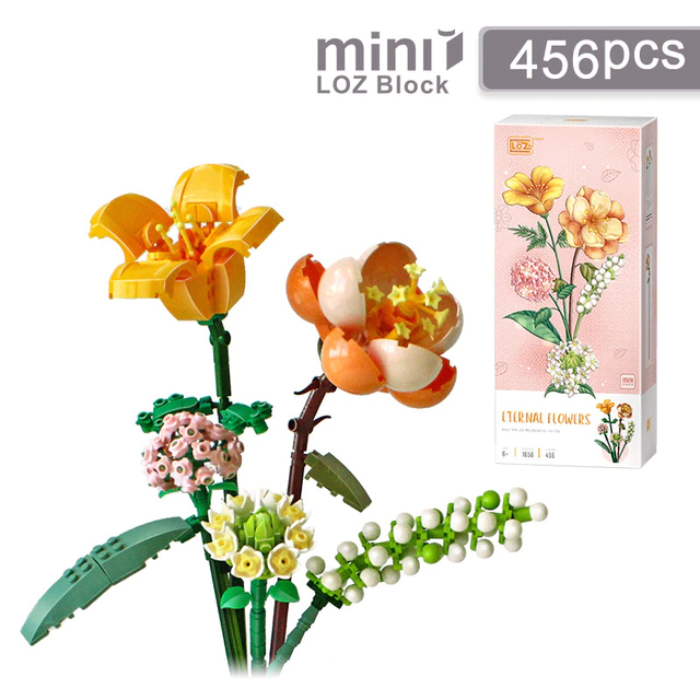 3D Building Block Decorative Toy Flower Bouquet