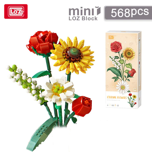 3D Building Block Decorative Toy Flower Bouquet