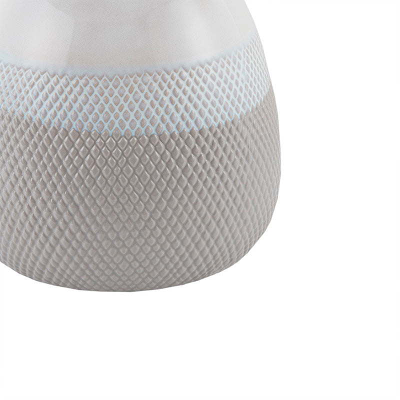 Modern Grey Ceramic Textured Fabric Table Lamp