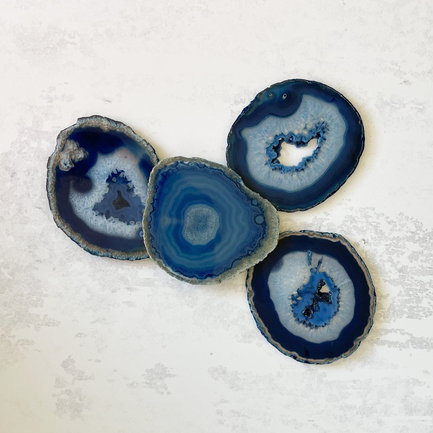 brazilian agate coaster set, blue gemstone coasters