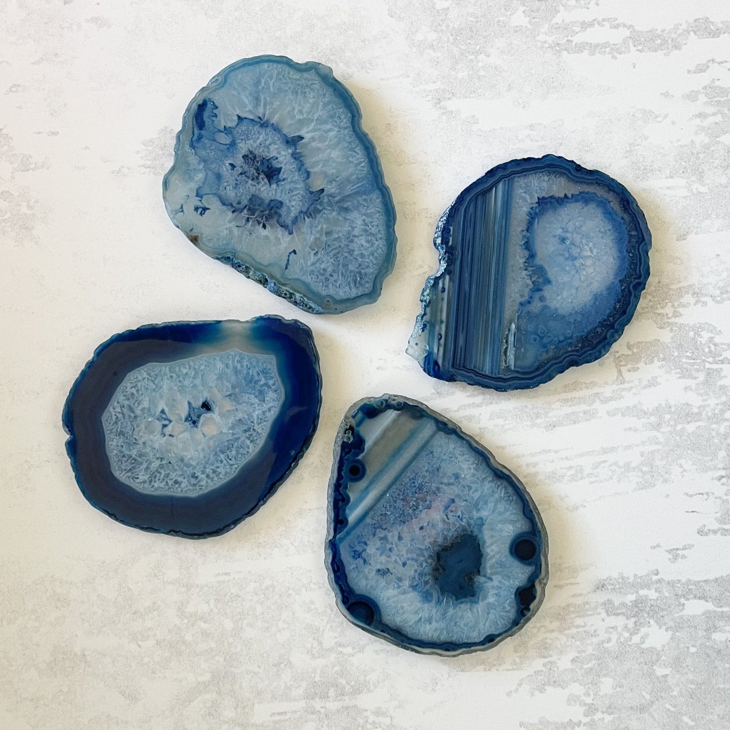 blue agate coaster set, natural home decor