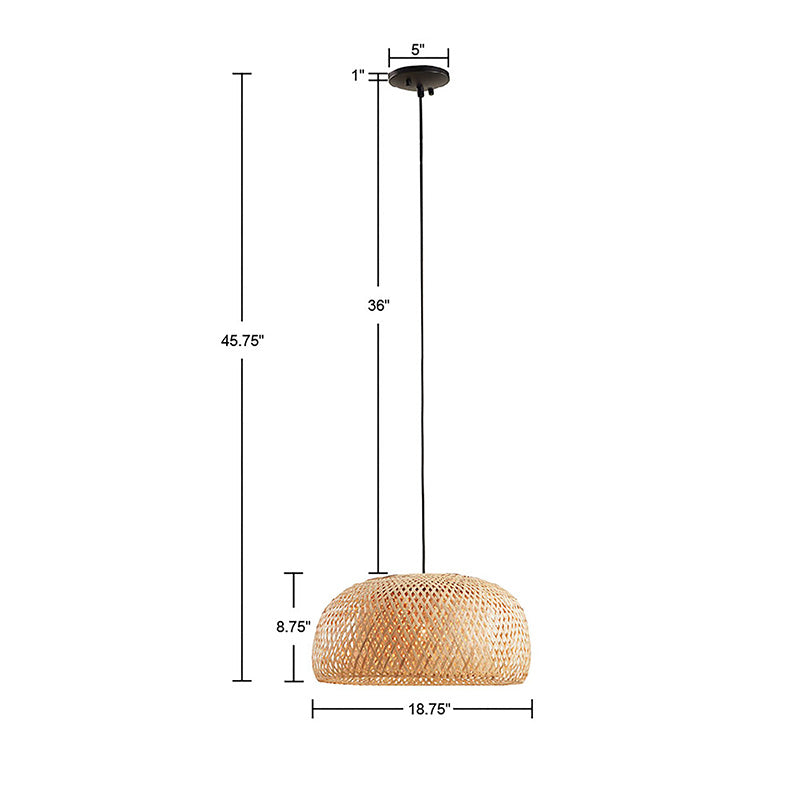 Astrid Bowl Shaped Bamboo Pendant Light