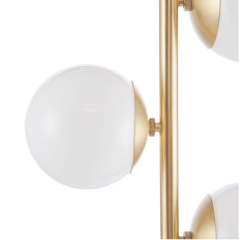 Gold 3-Globe Light Metal Floor Lamp with Marble Base