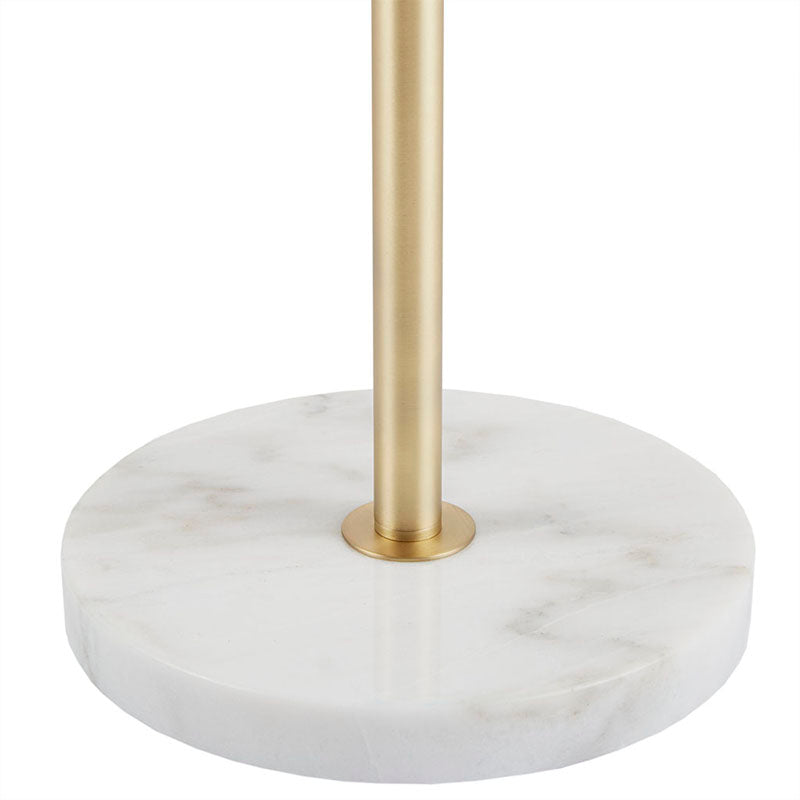 Gold 3-Globe Light Metal Floor Lamp with Marble Base