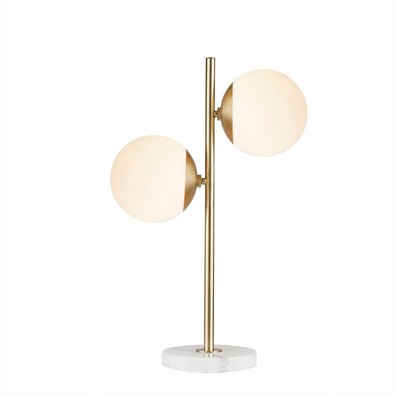 Gold Glass Globe Marble Base Table Lamp