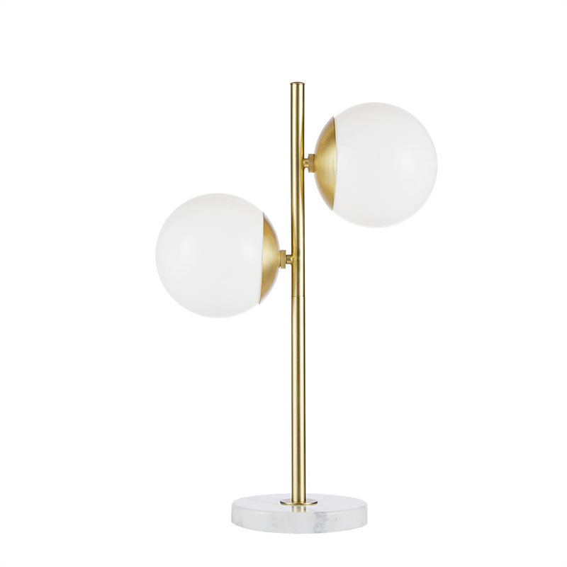 Gold Glass Globe Marble Base Table Lamp