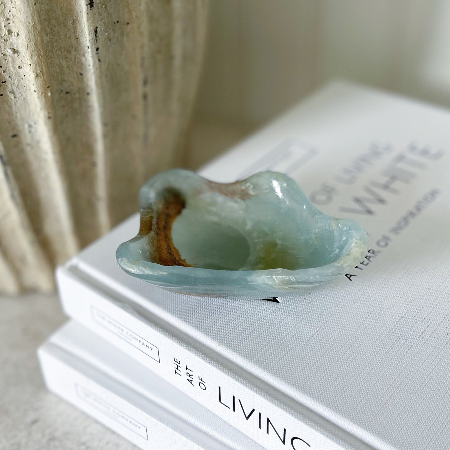 Small Hand Carved Blue Onyx Dish