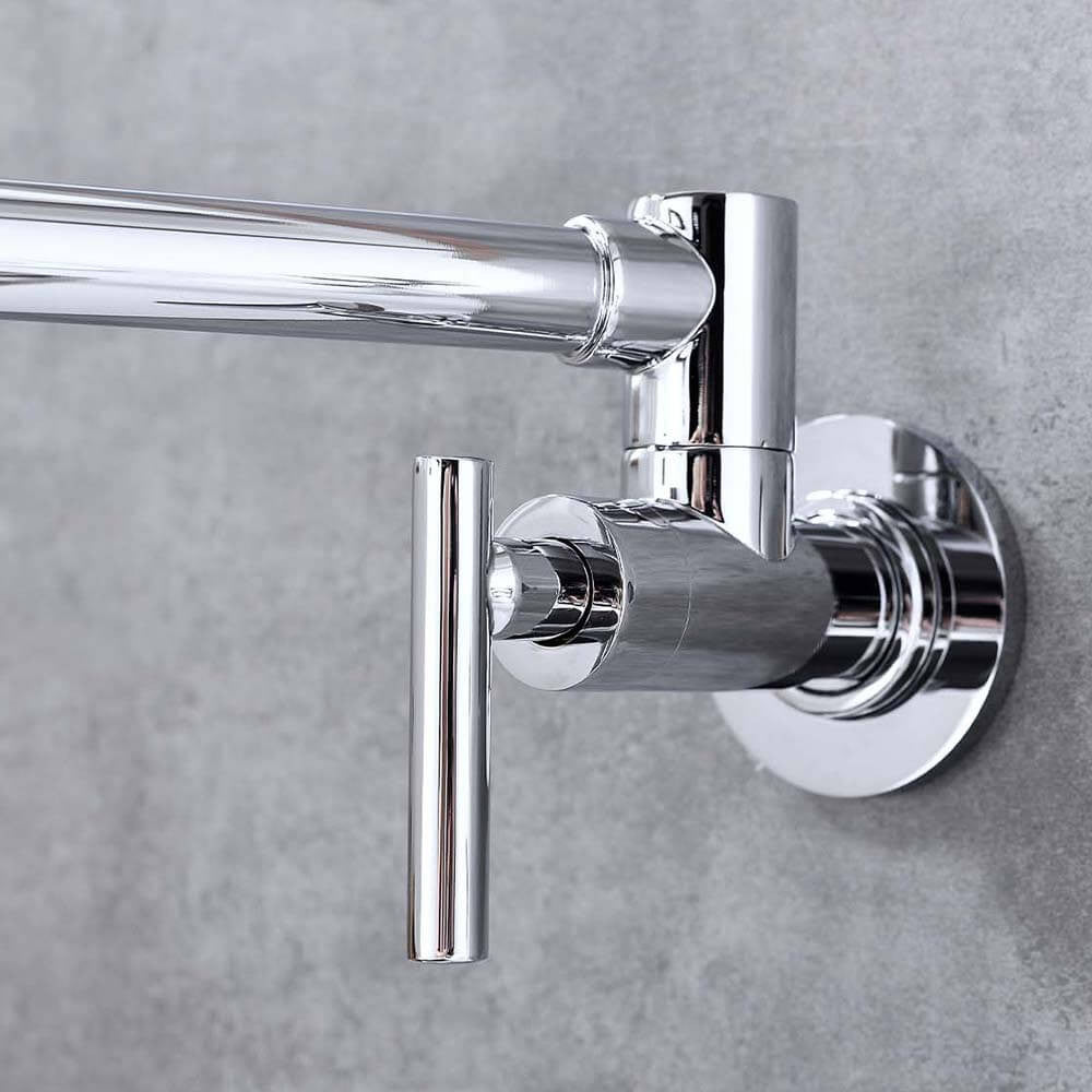 Chrome Brass Wall Mounted Pot Filler Kitchen Faucet