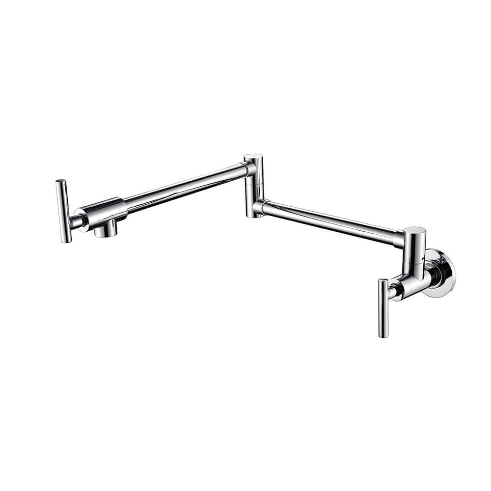 Chrome Brass Wall Mounted Pot Filler Kitchen Faucet