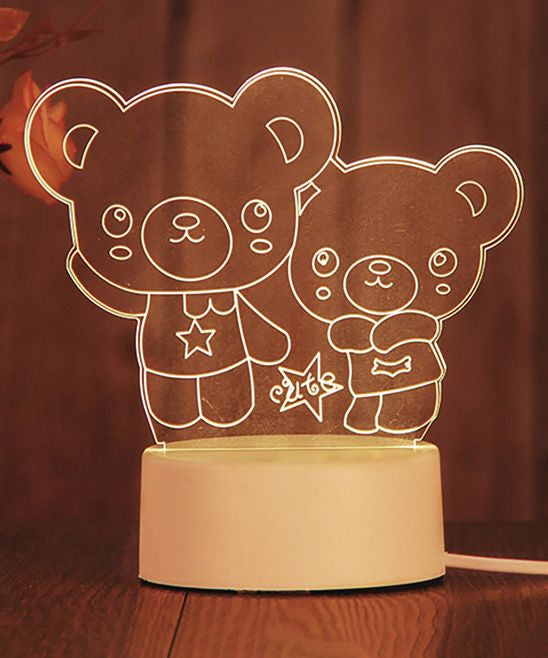 Teddy Couples 3D Acrylic USB Led Night Light2